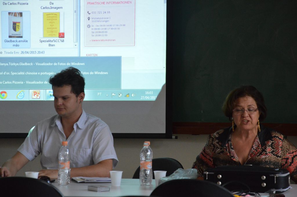 Profª Soeli e André na VII Jornada de Políticas Linguísticas 
